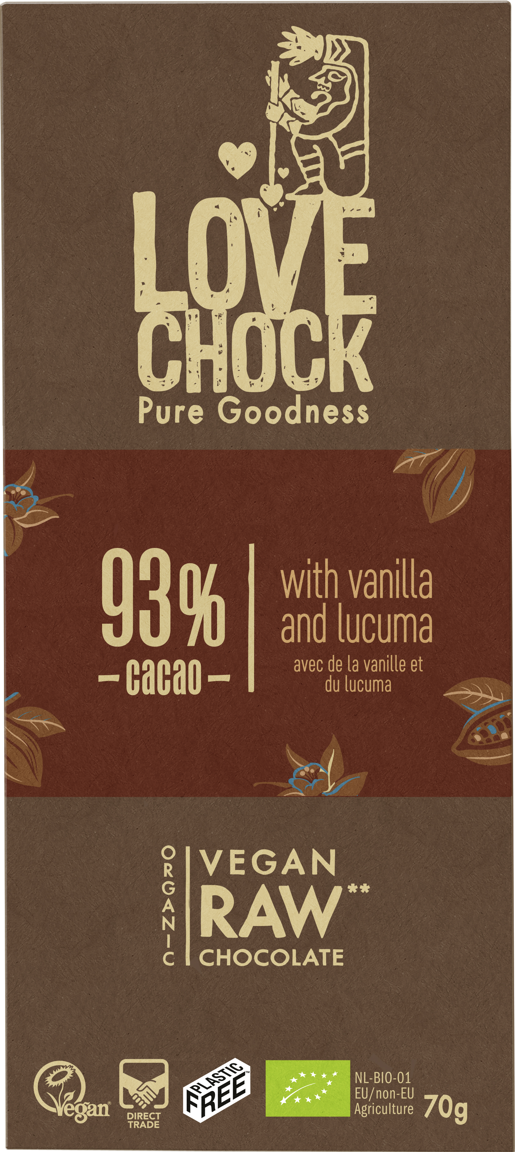 Lovechock 93% cacao tablette bio & raw 70g